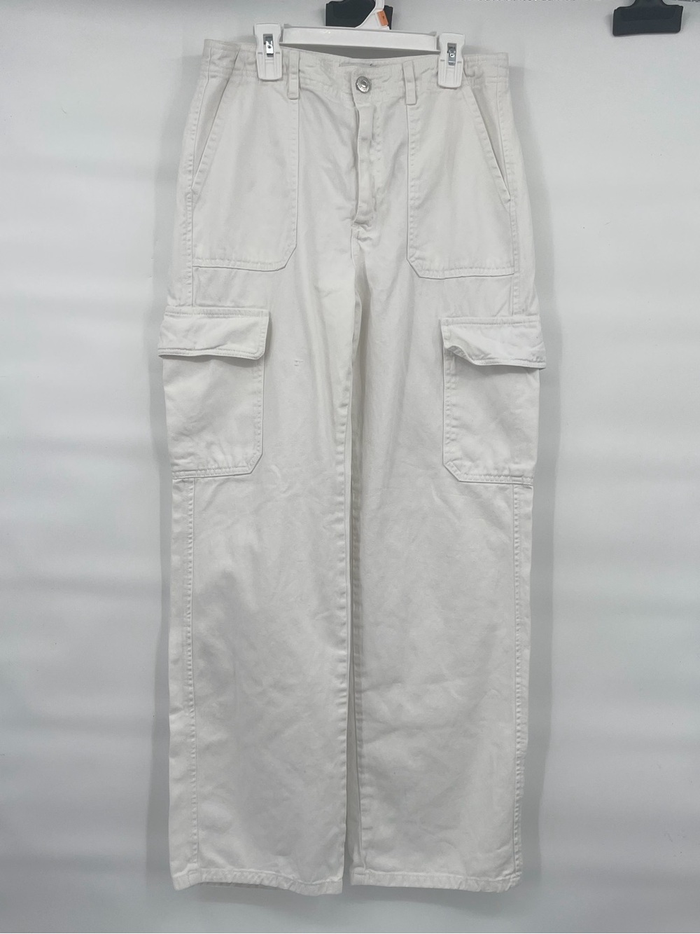 Zara white cotton cargo pants